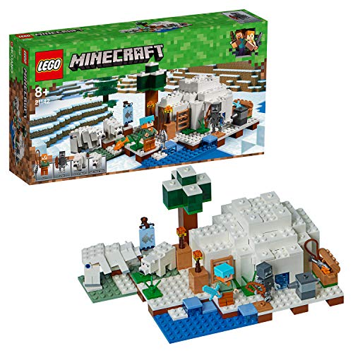 LEGO Minecraft 21142 The Polar Igloo, minifiguren en speelgoed
