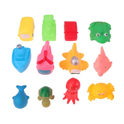 Toyvian 12-delig speelgoed voor baby's, badspeelgoed, auto, zeedieren, drijvende sproeiers, speelgoed, badkuip, zwembad, badkamer, tijd, speelgoed voor kinderen en baby's.